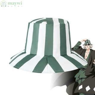 Maywi หมวกบักเก็ต หมวกคอสเพลย์ ลายการ์ตูนอนิเมะ Bleach แฟชั่น ม่านบังแดด สีเขียว และสีขาว