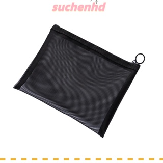 Suchenhd กระเป๋าเครื่องสําอาง, กระเป๋าเก็บของ ระบายอากาศ สีดํา, กระเป๋าผ้ากอซ บ้าน