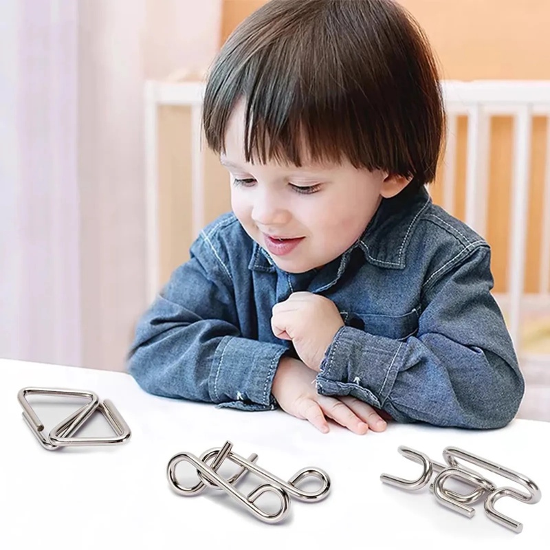 เกมจิ๊กซอว์ปริศนา IQ Mind Brain Teaser แบบโลหะ 8 ชิ้น ต่อชุด - รูปที่ 7