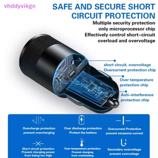 Vhdd 3.1A อะแดปเตอร์ชาร์จ USB+PD Type-C ชาร์จเร็ว 15W สําหรับรถยนต์ TH