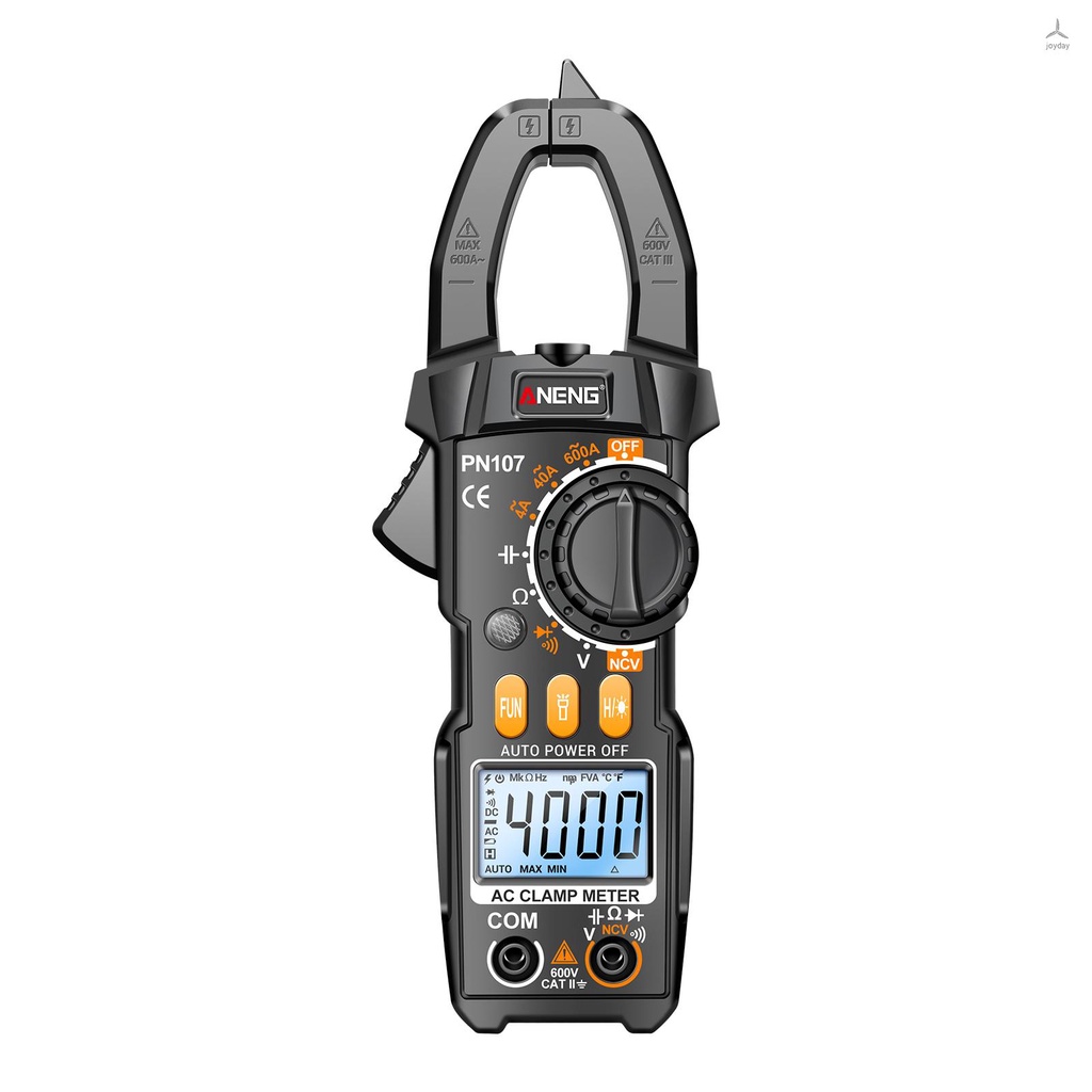 ANENG PN107 Digital Clamp Meter CAT II 600V AC Voltage Multimeter Tester - Measure Current and Voltage with Accuracy