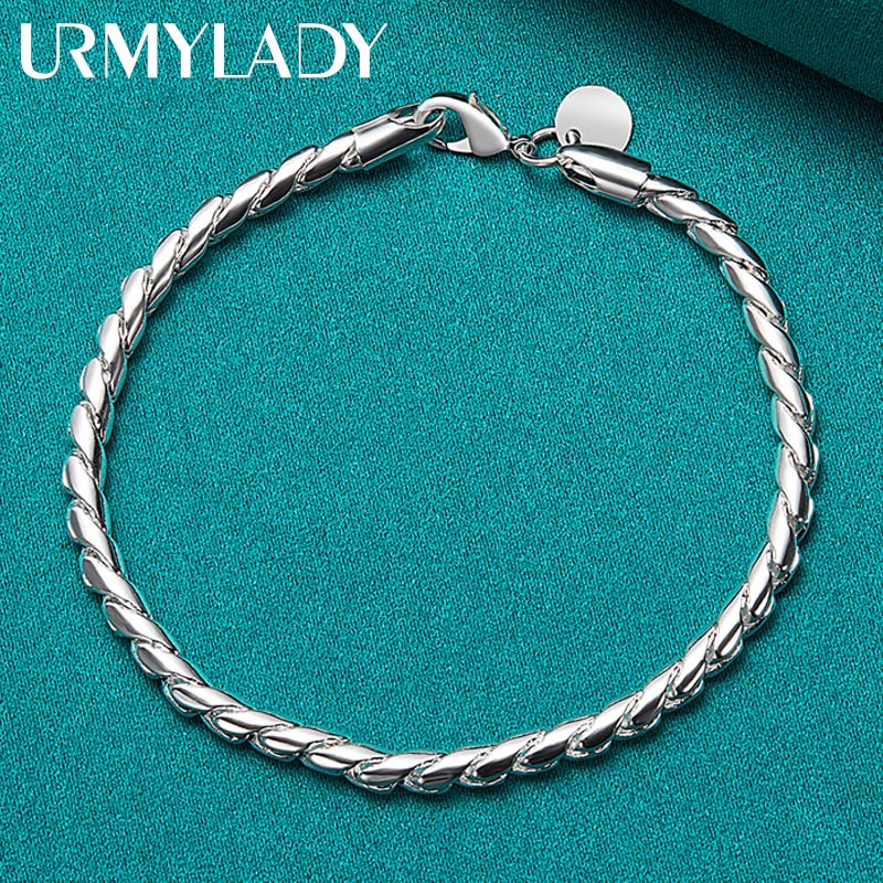 Urmylady สร้อยข้อมือเงินแท้ 925 จี้งู 2 มม. เครื่องประดับแฟชั่น สําหรับผู้หญิง ผู้ชาย งานหมั้น ปาร์ตี้ งานแต่งงาน