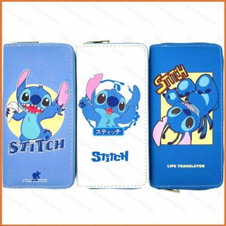 Yt3 กระเป๋าสตางค์ ใบยาว หนัง PU ลายการ์ตูน Stitch TY3