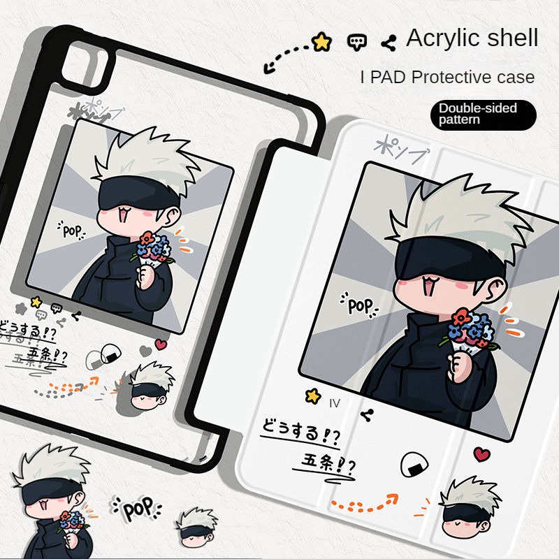 เคสโทรศัพท์มือถืออะคริลิคใส แบบนิ่ม ลายการ์ตูน กันกระแทก สําหรับ iPad Air5 Gen9 gen10 Gen8 Gen7 gen6 gen5 iPad 2021 Pro11 iPad Mini