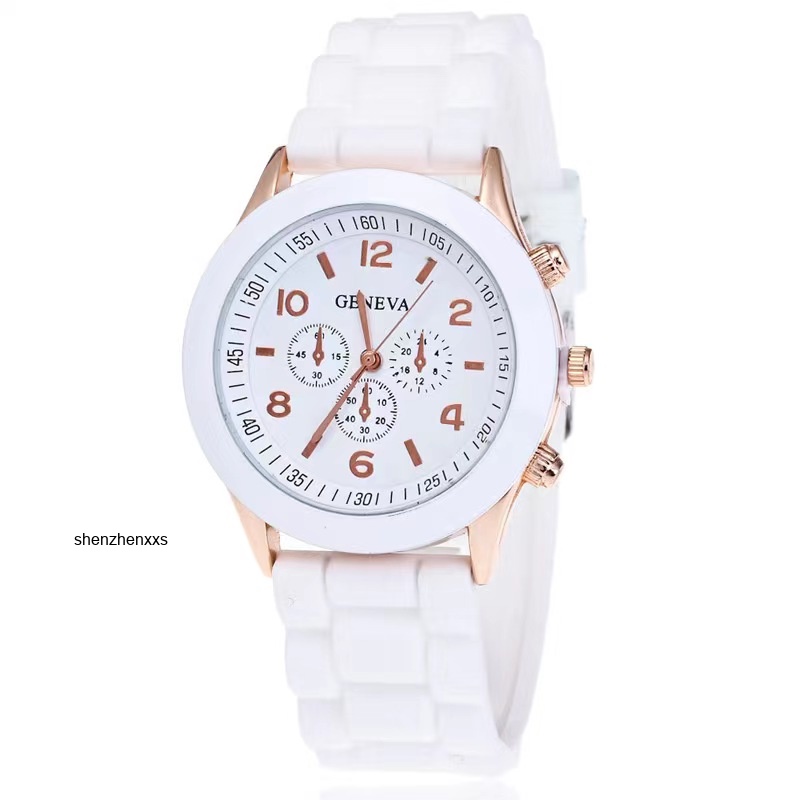 Geneva relogio feminino ใหม่ นาฬิกาข้อมือ เจลลี่ สายซิลิโคน ทรงกลม สีแคนดี้ สําหรับผู้หญิง และผู้ชาย