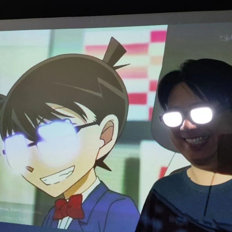 Edogawa Conan Light-emitting Glasses อะนิเมะญี่ปุ่นโคนันเดียวกัน LED เรืองแสง USB ชาร์จแว่นตาคอสเพลย์เทศกาลดนตรีผู้ชายผู้หญิงตลกเรืองแสงแว่นตาอุปกรณ์ประกอบฉากถ่ายภาพ