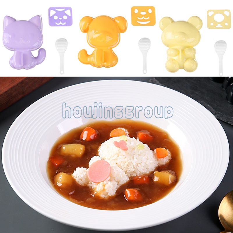 3 ชิ้น / เซต การ์ตูนสัตว์ ข้าวปั้น กระต่าย แมว หมี รูปร่าง เครื่องทําซูชิ โอนิกิริ แซนวิช แม่พิมพ์แครอท เด็ก อาหารเช้า แม่พิมพ์เบนโตะ อุปกรณ์ครัว