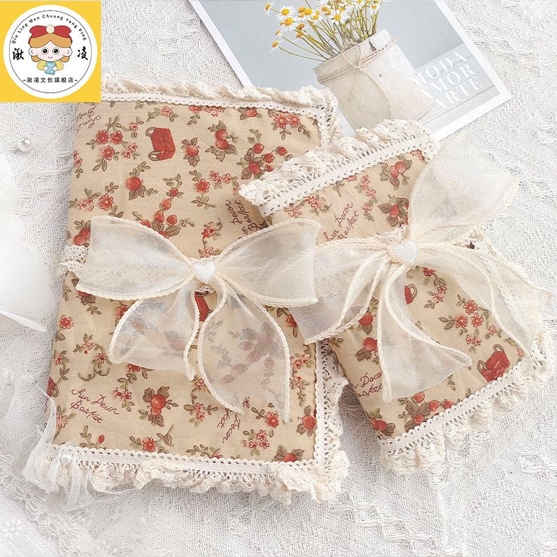 ตู้หนังสือ ผ้าลูกไม้ ทรงสี่เหลี่ยม ขนาด A6 A5 สไตล์เรโทร สําหรับเด็กผู้หญิง