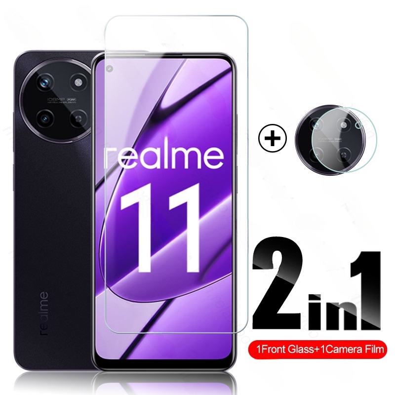 2in1 ฟิล์มกระจกนิรภัยกันรอยหน้าจอ 9H กันรอยกล้อง สําหรับ Realme 11 4G 5G 11X Realme11 11 X 5G 2023