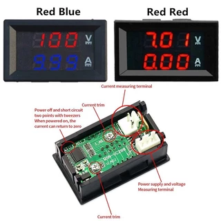 เครื่องวัดแรงดันไฟฟ้าดิจิทัล LED DC0-100V 10A 50A 100A โวลต์มิเตอร์ แอมมิเตอร์ 0.56 นิ้ว สําหรับรถยนต์ รถจักรยานยนต์