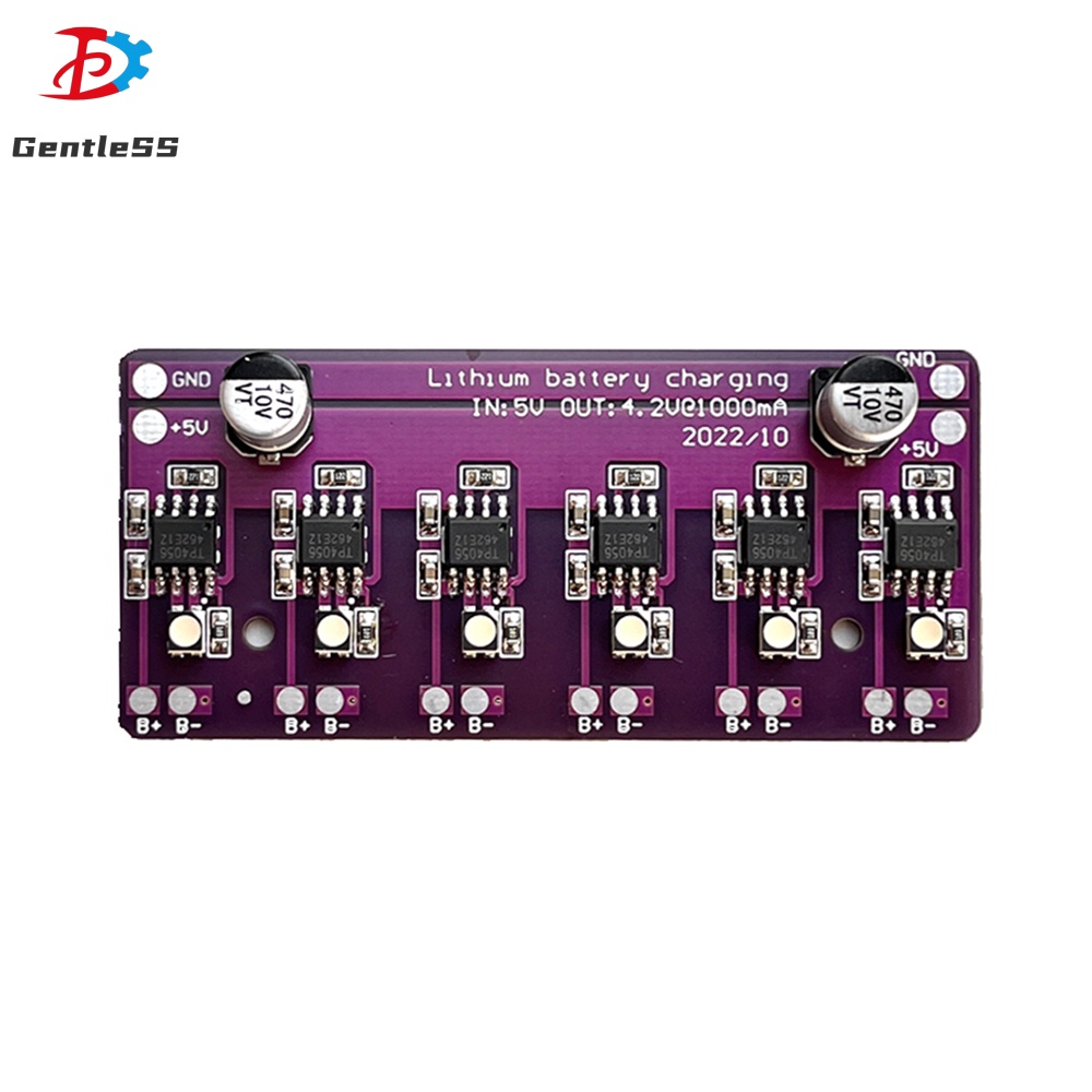 โมดูลการชาร์จแบตเตอรี่ลิเธียม DC5V 1A รองรับอินพุตแบตเตอรี่อิสระ 6 กลุ่ม