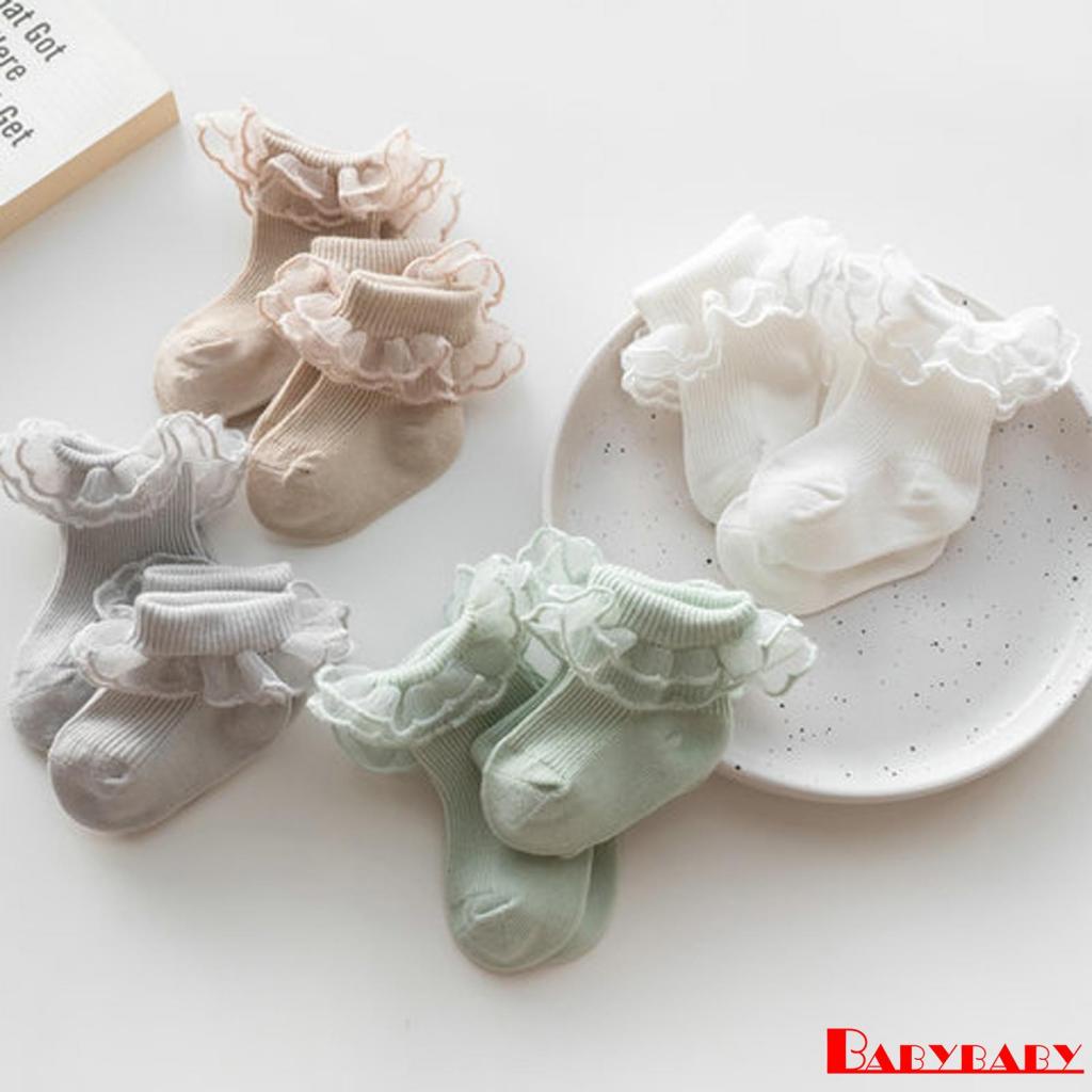 Bab-Baby Girls Lace Ruffles ถุงเท้าเจ้าหญิงหวาน