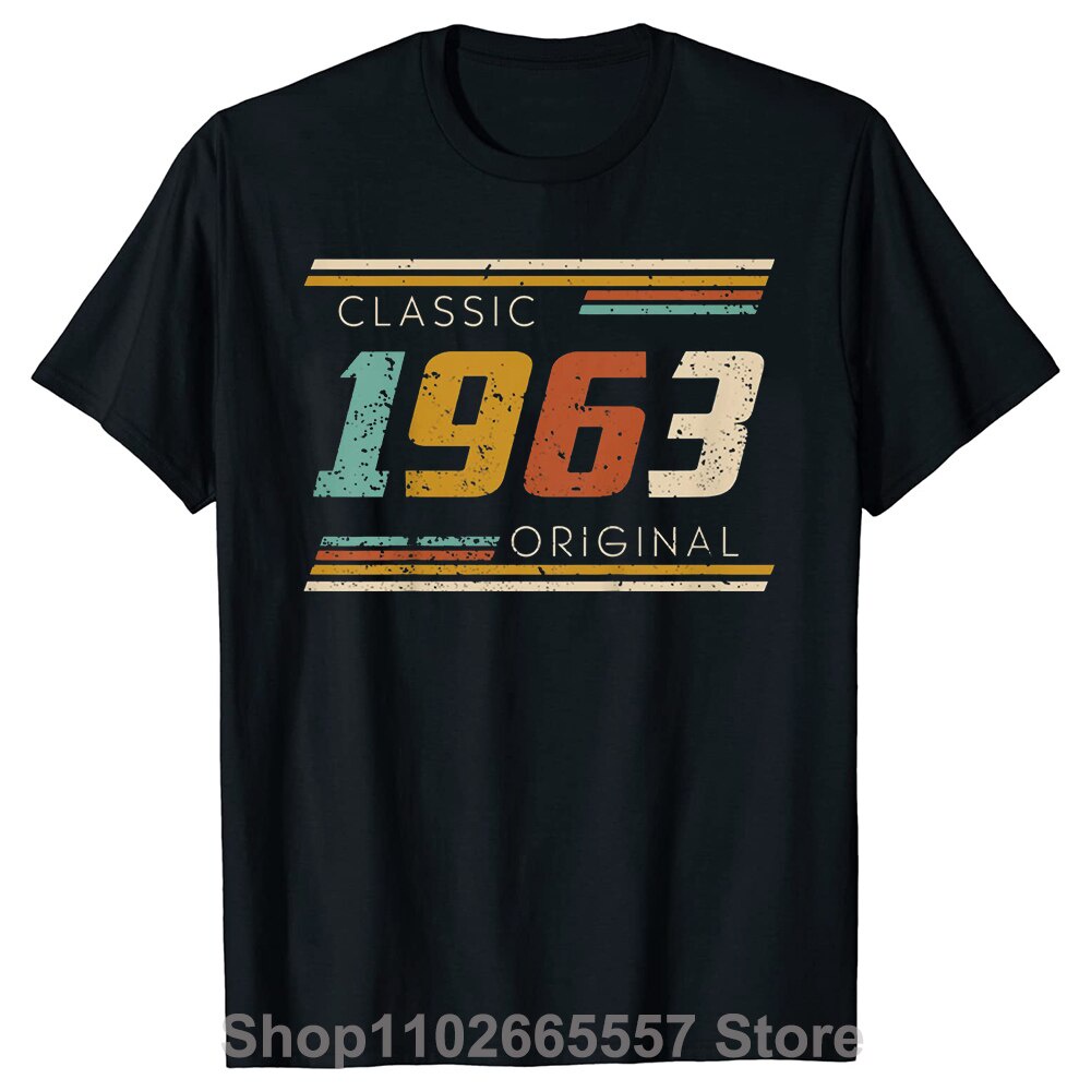 Novelty Vintage Made In 1963 60th 60 Years Old T Shirts Graphic Papa Daddy Streetwear Short Sleeve F