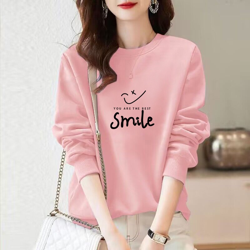 เสื้อแขนยาวสำหรับผู้หญิงไซส์บิ๊ก แบบเกาหลี ใส่สบายในฤดูใบไม้ร่วงและฤดูหนาว