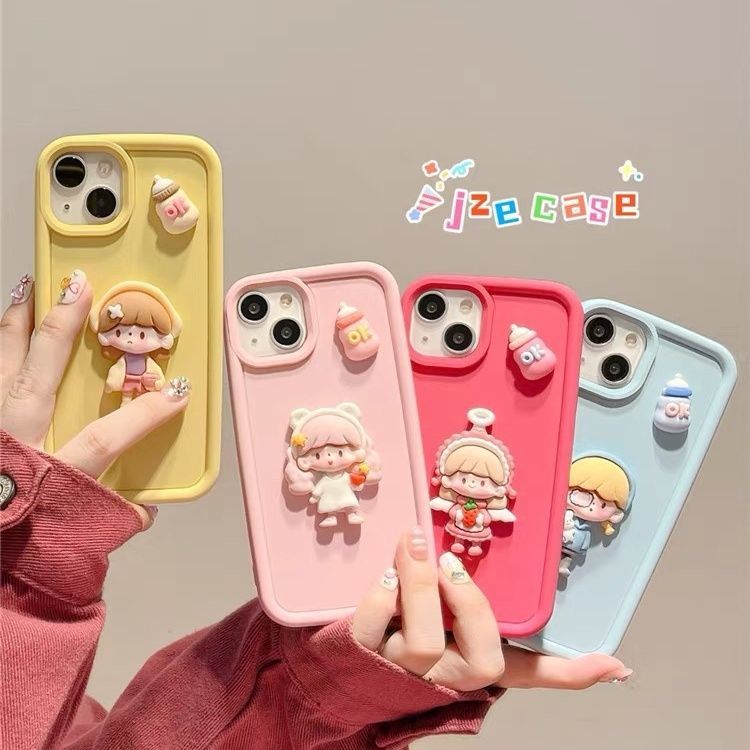 เคสโทรศัพท์มือถือ แบบนิ่ม กันกระแทก กันฝุ่น ลายเด็กผู้หญิงน่ารัก สําหรับ IPhone 11 12 13 Pro Max X XR XS Max SE 7 Plus 8 Plus 14 15 Pro Max