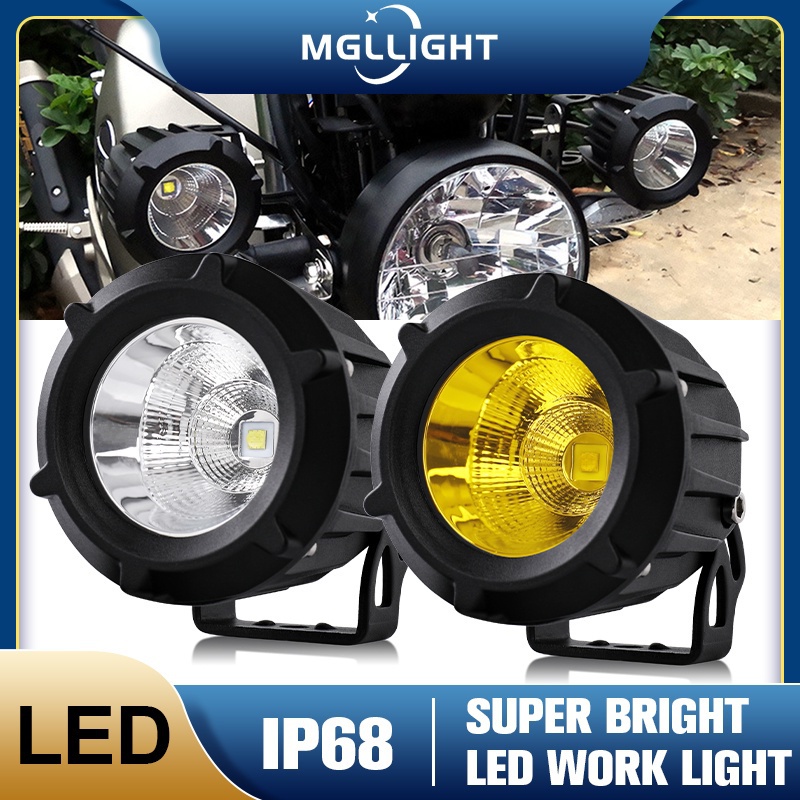 Mgllight ไฟสปอตไลท์ LED 3.5 นิ้ว สีเหลือง สําหรับรถจักรยานยนต์ รถบรรทุก