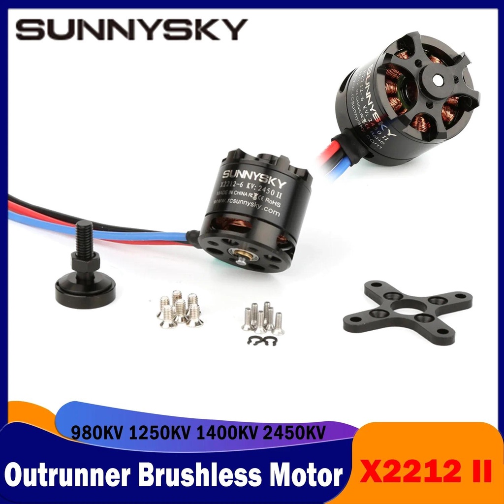 Sunnysky X2212 II มอเตอร์ไร้แปรงถ่าน 980KV 1250KV 1400KV 2450KV สําหรับโดรนบังคับวิทยุ Fixed-Wing Dr
