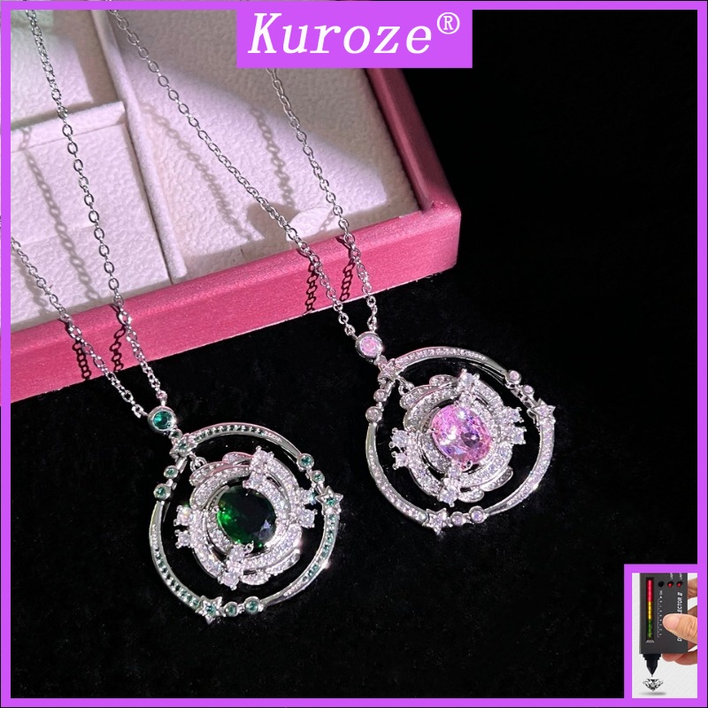 เสื้อคลุม Kuroze สร้อยคอ Moon Nebula Diamond-Emped High-Grade Mild Luxury Retro จี้