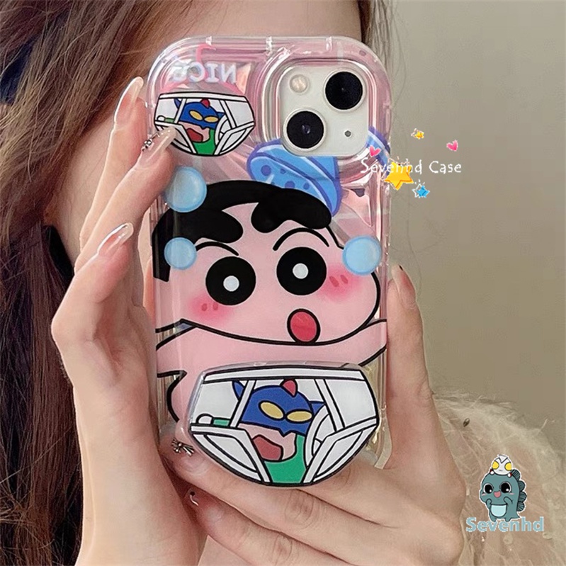เคสโทรศัพท์มือถือ แบบนิ่ม ลายการ์ตูนชินจัง มีป็อบอัพ สําหรับ iPhone 15 14 13 12 11 Pro Max SE2020 X Xr Xs Max 8 7 6 6s Plus