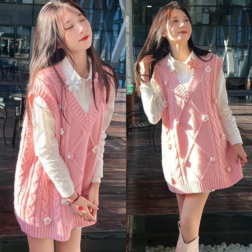 ชุดเสื้อสูทแขนยาว ผ้าถัก ลายดอกไม้ สามมิติ สไตล์ญี่ปุ่น สําหรับผู้หญิง