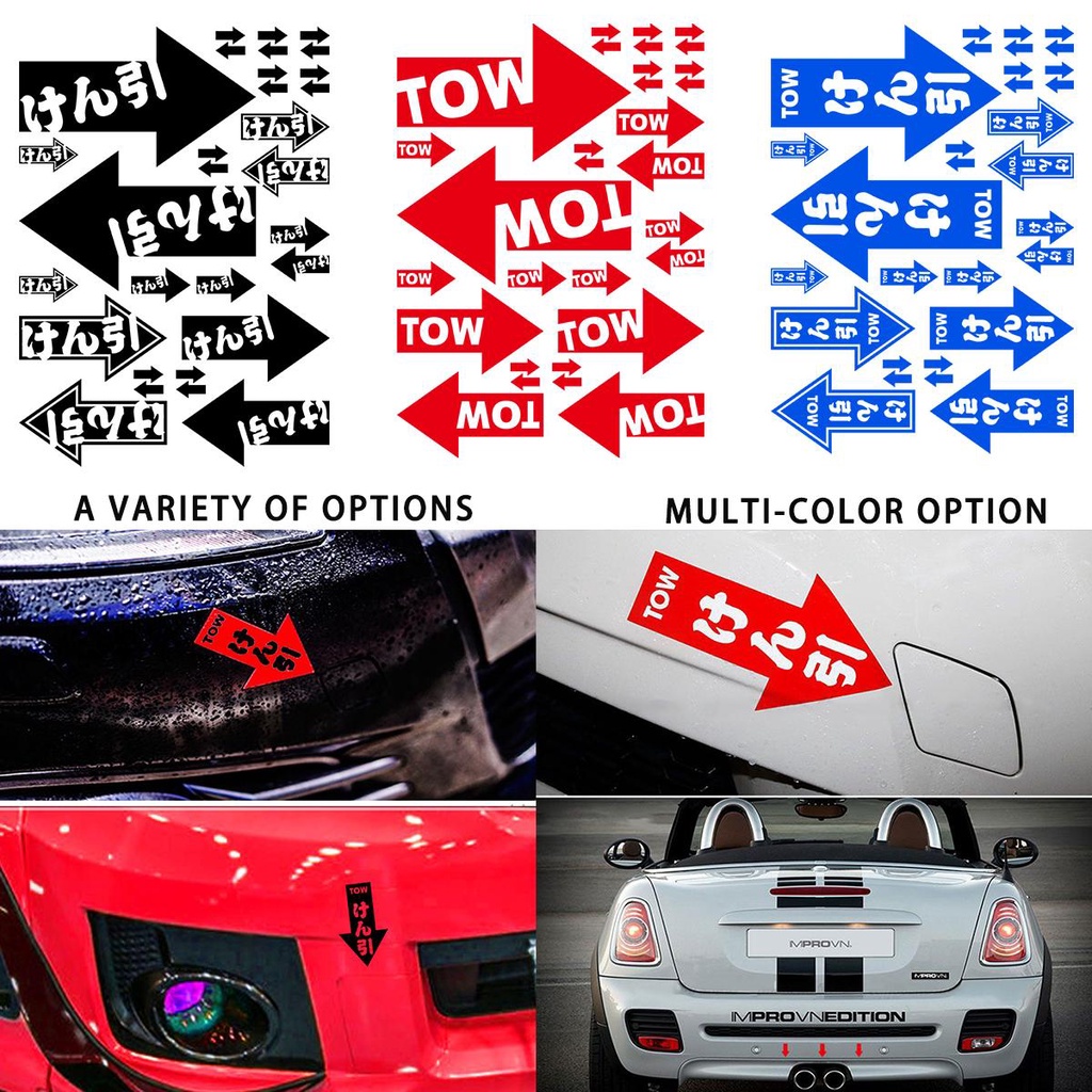 JDM Arrow TOW สะท้อนแสง สติ๊กเกอร์ Vinyl ตกแต่งรถ รถไฟฟ้า รถยนต์ หน้าต่าง หมวกกันน๊อค Mazda Nissan