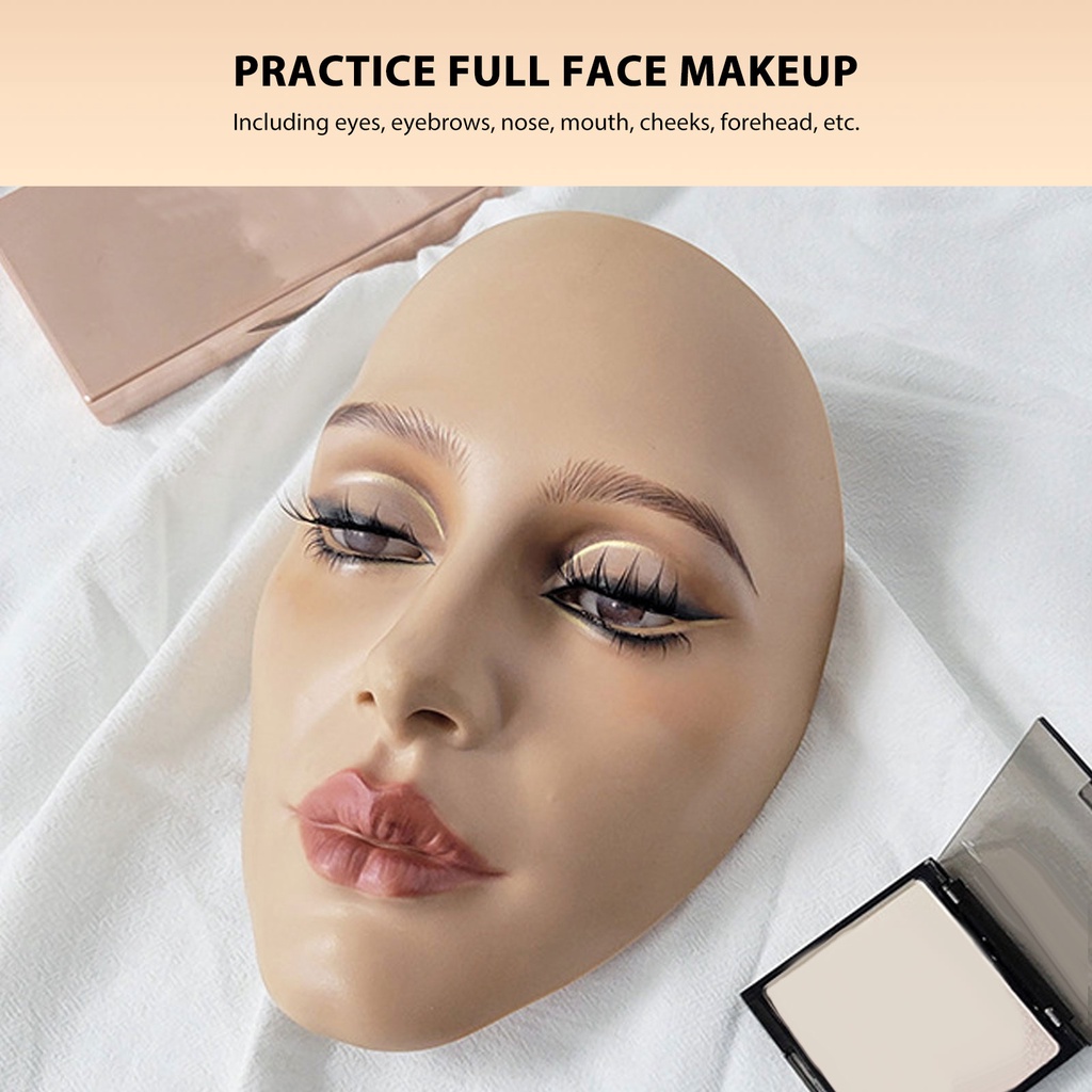 Health Makeup Practice Face Board 5D ซิลิโคน Mannequin สำหรับแต่งหน้าตาเริ่มต้นด้วย 20ml Remover น้ำมัน