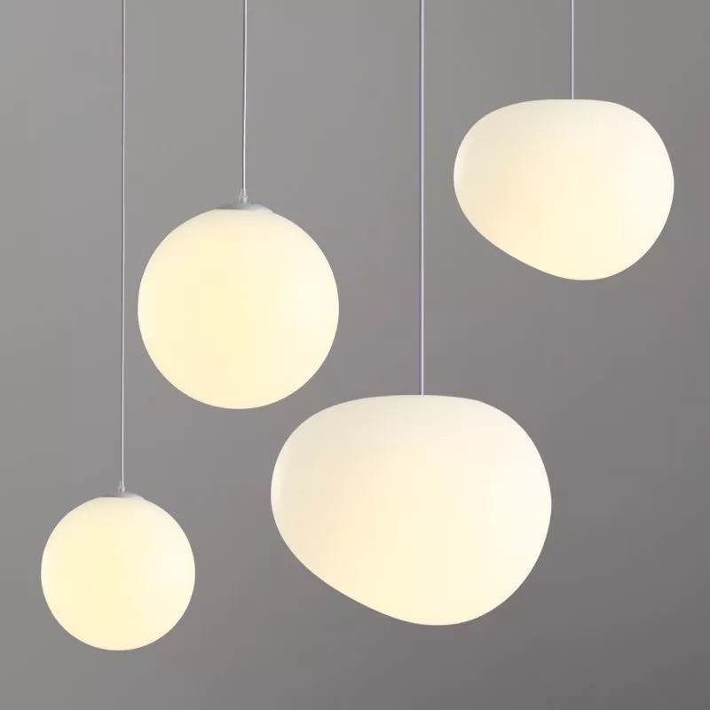 โคมไฟเพดาน LED ทรงกลม สีขาวนม สไตล์นอร์ดิก มินิมอล สําหรับห้องรับประทานอาหาร บันไดดูเพล็กซ์ ร้านเสื้อผ้า หน้าต่าง