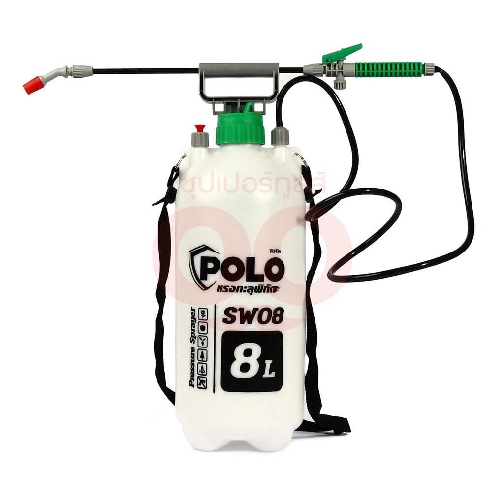 POLO (SPRAYER) (โปโล (เครื่องพ่นยา)) SW08 ถังพ่นยามือโยกสีขาว ขนาด 8L