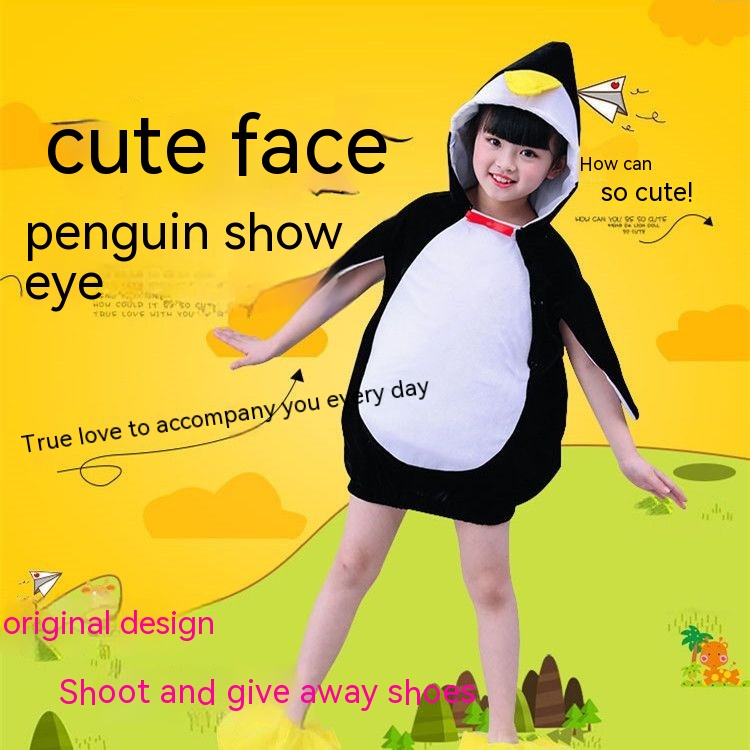 พร้อมส่ง~ ชุดเครื่องแต่งกาย ลายการ์ตูนสัตว์ เพนกวิน มีประสิทธิภาพ สําหรับเด็กผู้ชาย และเด็กผู้หญิง