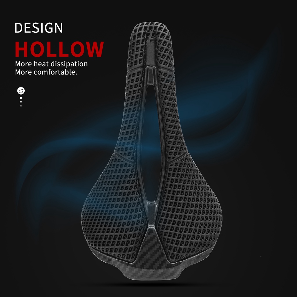 Kocevlo อานนั่งจักรยาน แบบนิ่ม พิมพ์ลายคาร์บอน 3D น้ําหนักเบา สําหรับจักรยานเสือภูเขา