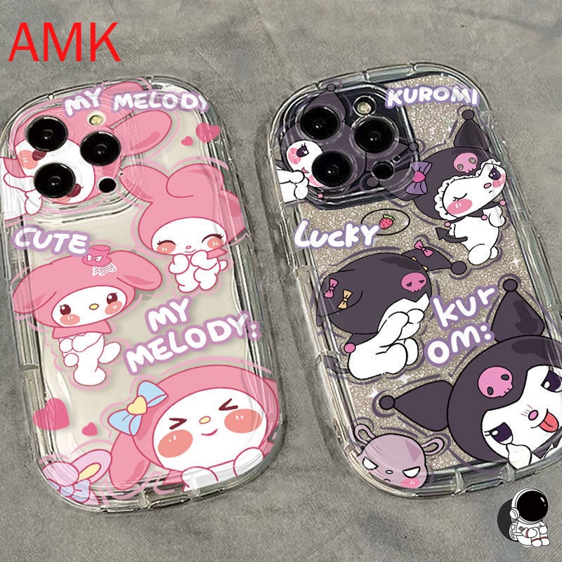 Amk เคสโทรศัพท์มือถือแบบนิ่ม ใส กันกระแทก กันรอยเลนส์กล้อง ลายเมโลดี้ และคุโลมิน่ารัก สําหรับ Samsung S24 S23 S22 S21 S20 FE S10 NOTE 10 20 ULTRA PLUS A55 5G GNCFZ GNCFZ