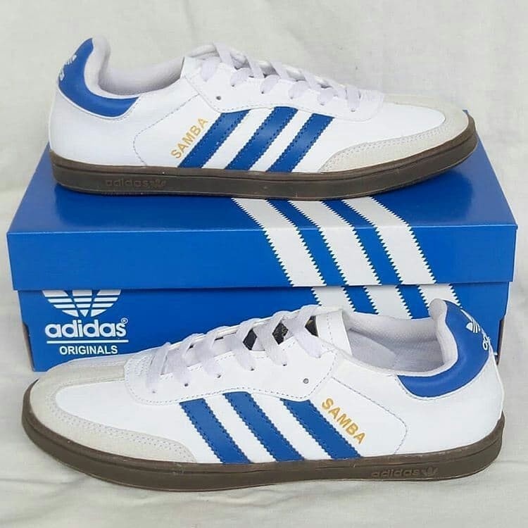 Adidas Samba White Blue Shoes - 40
