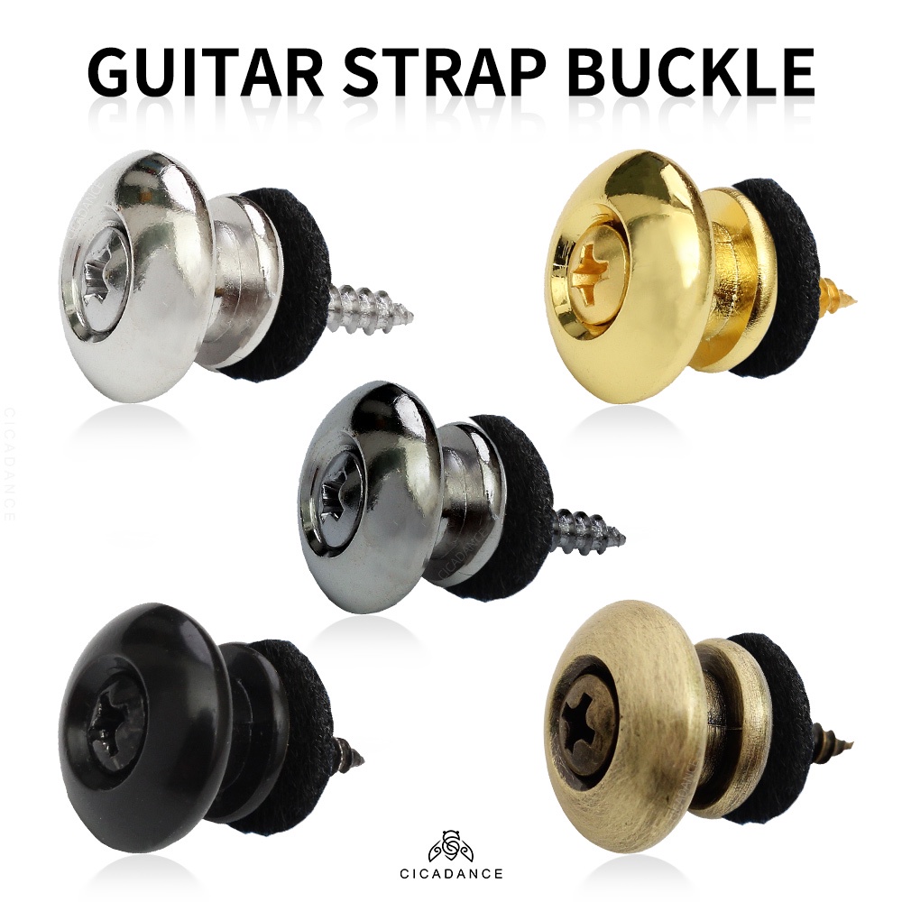 2 ชิ้น หมุดสายสะพายกีตาร์ สําหรับกีตาร์ไฟฟ้า / เบส / อูคูเลเล่ สกรูล็อกสายคล้องกีตาร์ แบบโลหะ หมุดยึดสายสะพายกีตาร์โปร่ง แบบกันลื่น