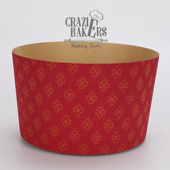 Merah Panettone Cake/Bread Bowl (Panettone Baking cup) - 10 ถ้วย (ชุด) 13cm - สีแดง