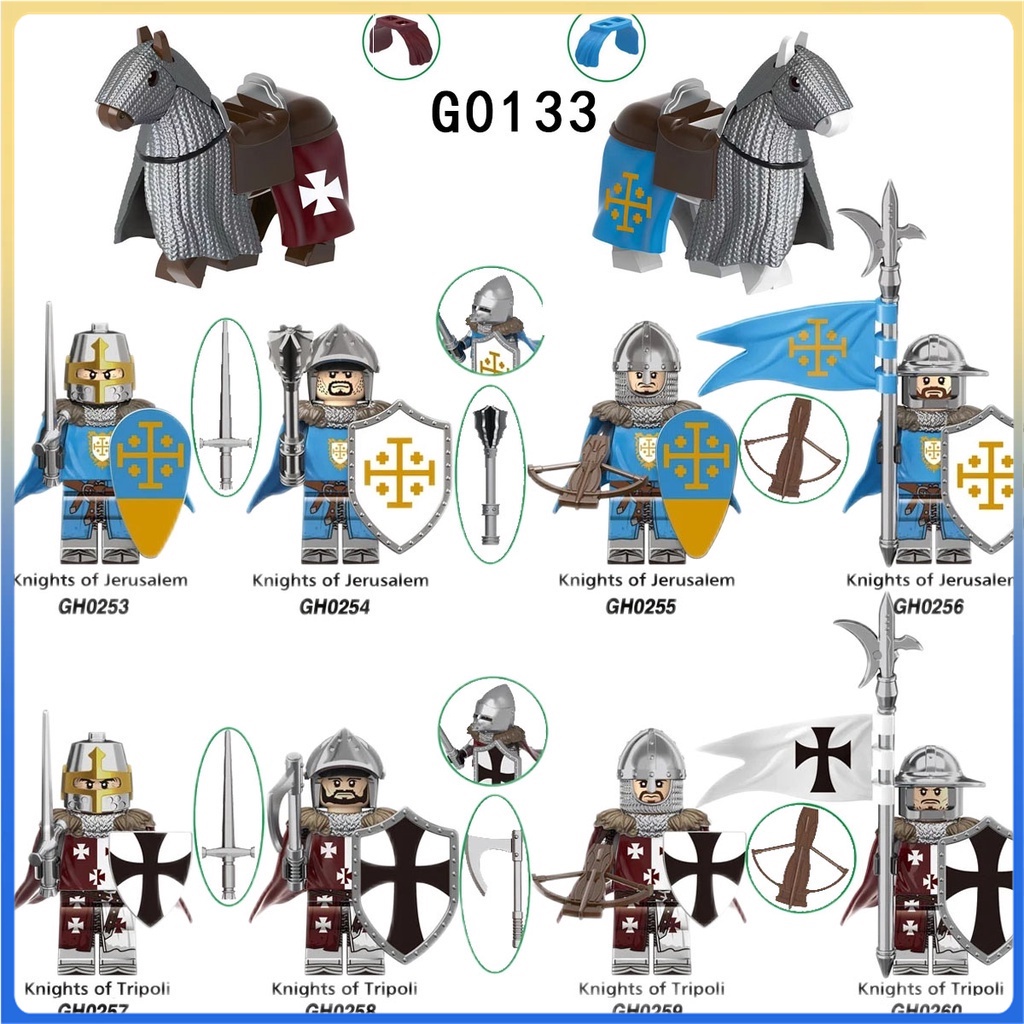 ของขวัญเด็ก ยุคกลาง Heavy Paladin ประกอบฟิกเกอร์ตุ๊กตาโมเดล