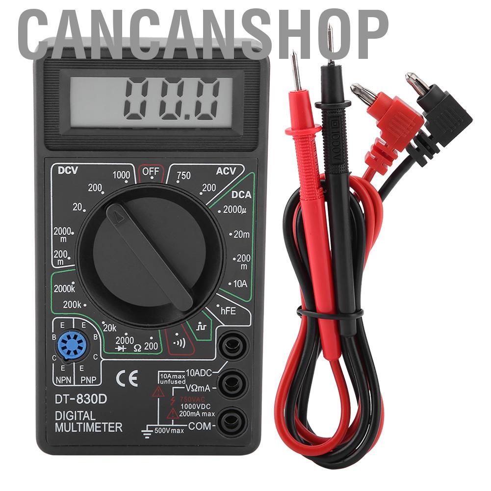 Cancanshop DT830D Amp Meter Auto Ranging Digital Multimeter Continuity Black Volt for Diode Testing 