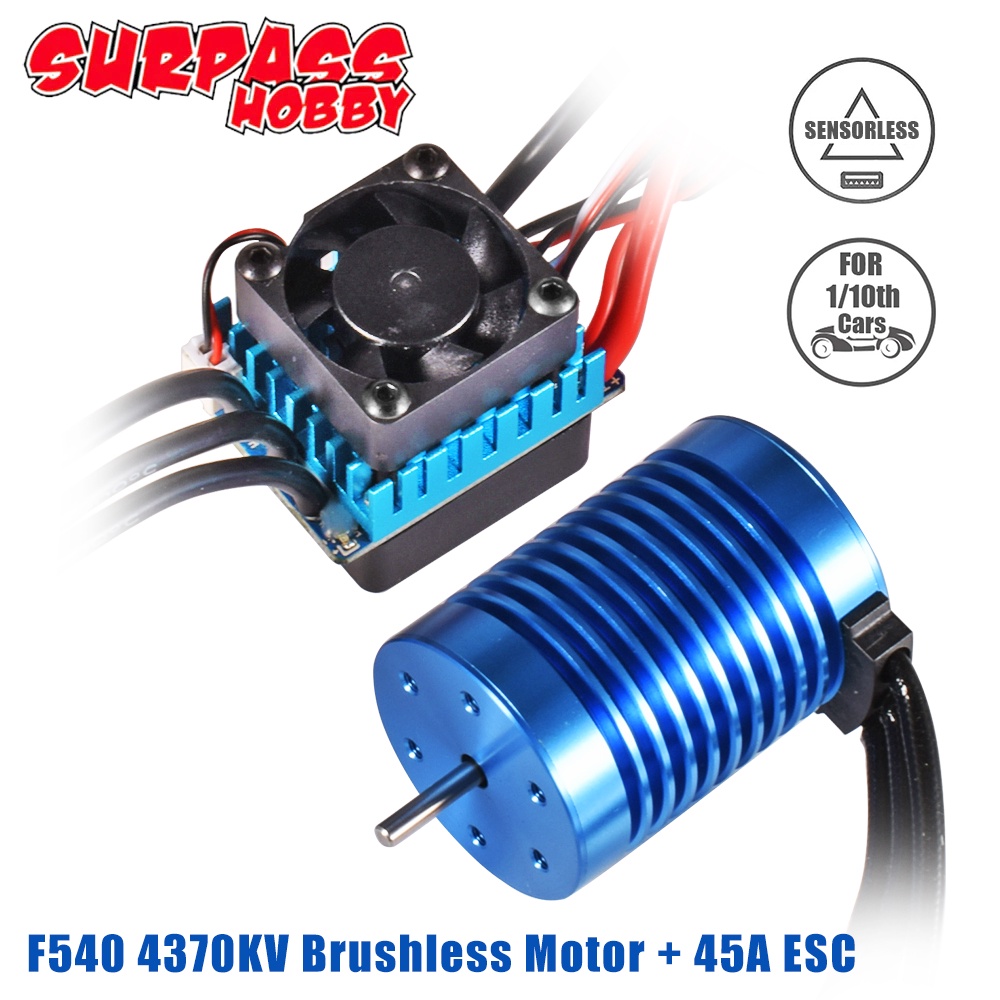 Surpass HOBBY F540 4370KV มอเตอร์ไร้แปรงกันน้ํา 45A ESC Speed Controller Combo สําหรับ 1/14 Traxxas Tamiya Axial RC รถ