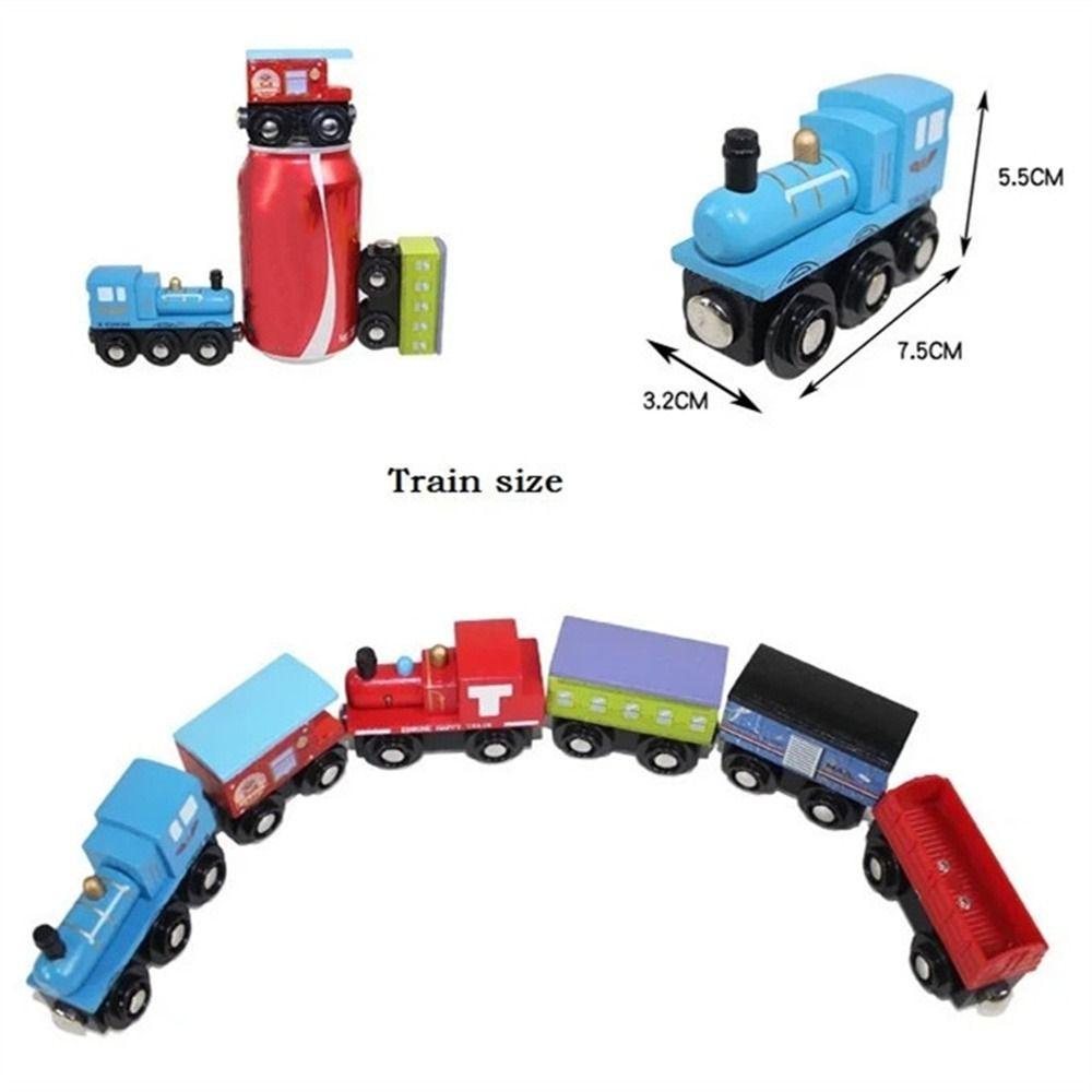 Jarrediw รถไฟแม่เหล็กของเล่น,ไม้หัวรถจักรรางรถไฟ,อุปกรณ์รถไฟประกอบรถไฟรุ่นผสมรถไฟติดตามรถเด็กของขวัญ