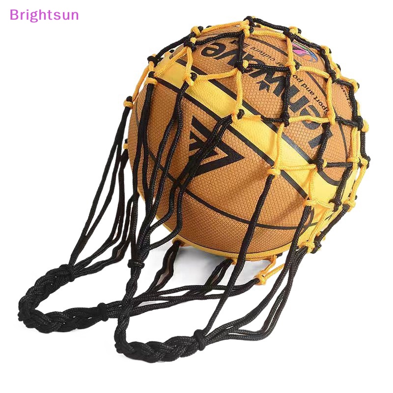 Brightsun ใหม่ กระเป๋าตาข่ายไนล่อน แบบพกพา สําหรับใส่ลูกบาสเก็ตบอล วอลเลย์บอล