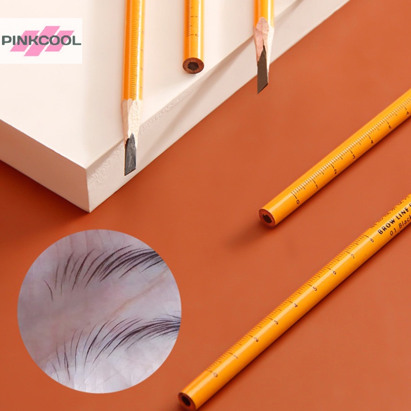 Pinkcool 1 ชิ้น สักคิ้ว ดินสอ ยาว เลเซอร์ สีดํา ดินสอเขียนคิ้ว เงา เครื่องสําอาง ทินท์ กันน้ํา ปากกาเขียนคิ้ว เครื่องมือแต่งหน้า ขายดี