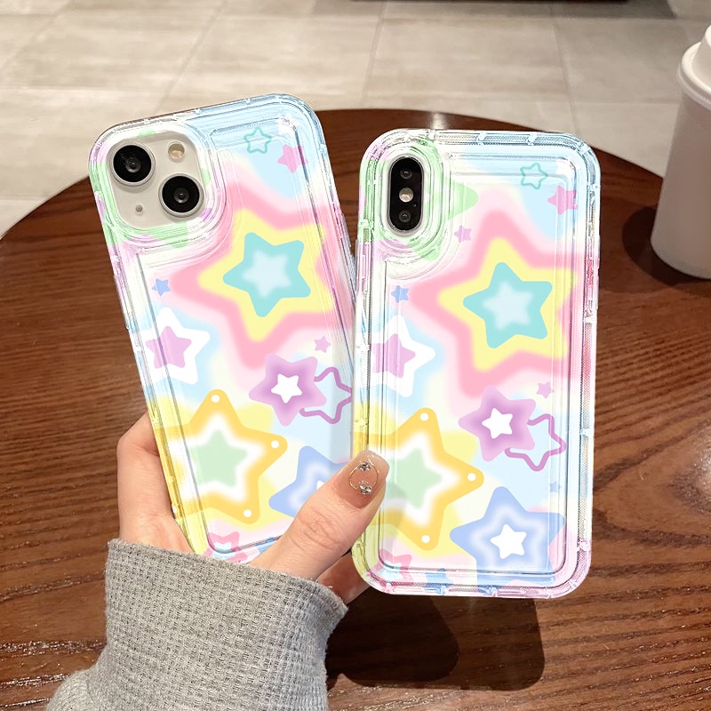 สำหรับ iPhone 11 for iPhone 15 11 14 13 12 Pro Max 6S 7 8 Plus X XR XS MAX SE เคสนิ่มใสถุงลมนิรภัยกันกระแทกการ์ตูนน่ารัก
