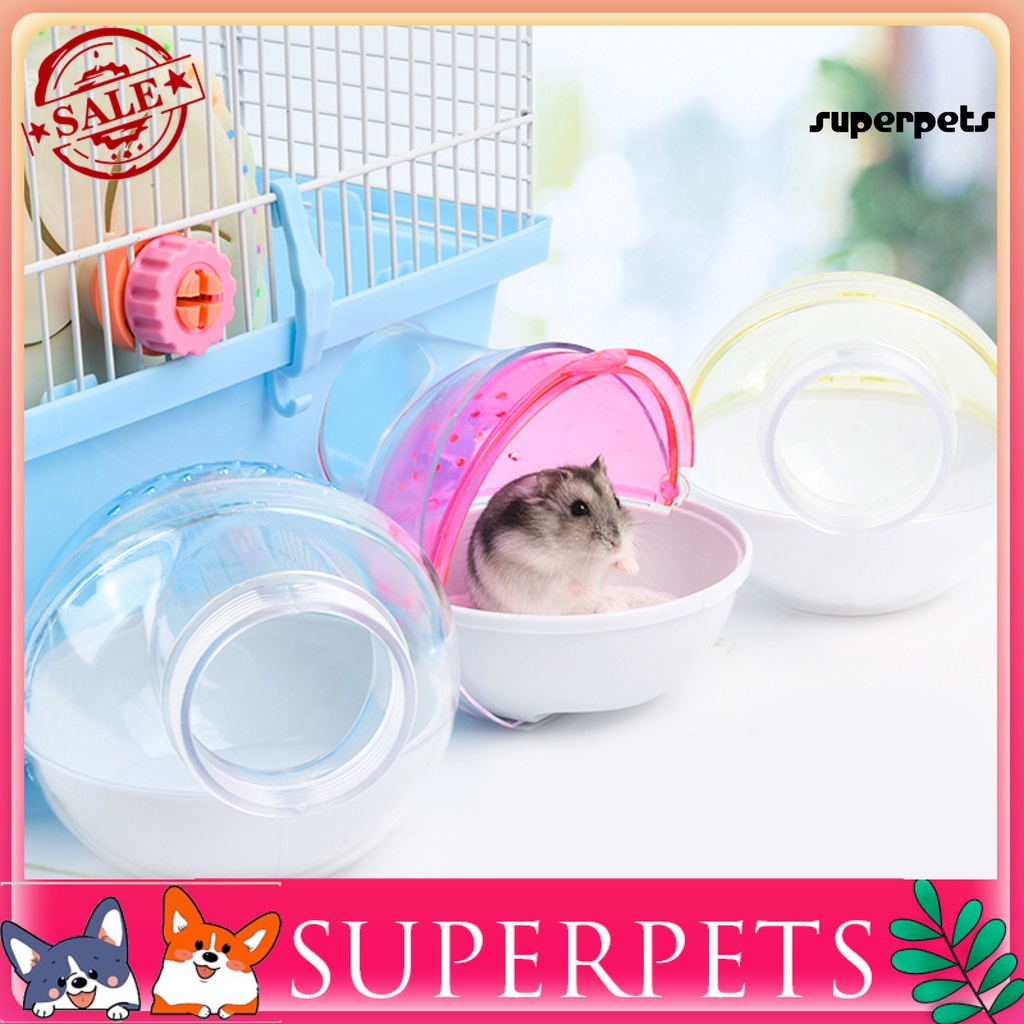 Superpets ห้องน้ําหนูแฮมสเตอร์ ทรงกลม พลาสติก กันฝุ่น ขนาดเล็ก อุปกรณ์สัตว์เลี้ยง Hamster
