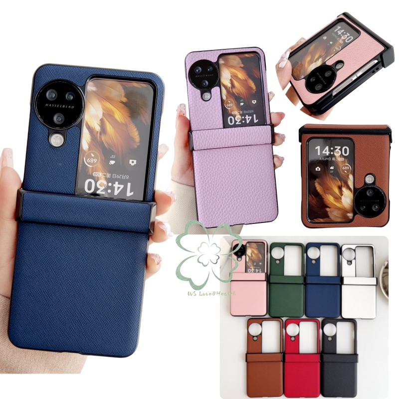 Lichee เคสหนัง PC แข็ง ฝาพับ กันกระแทก สีพื้น สําหรับ OPPO Find N3 N2
