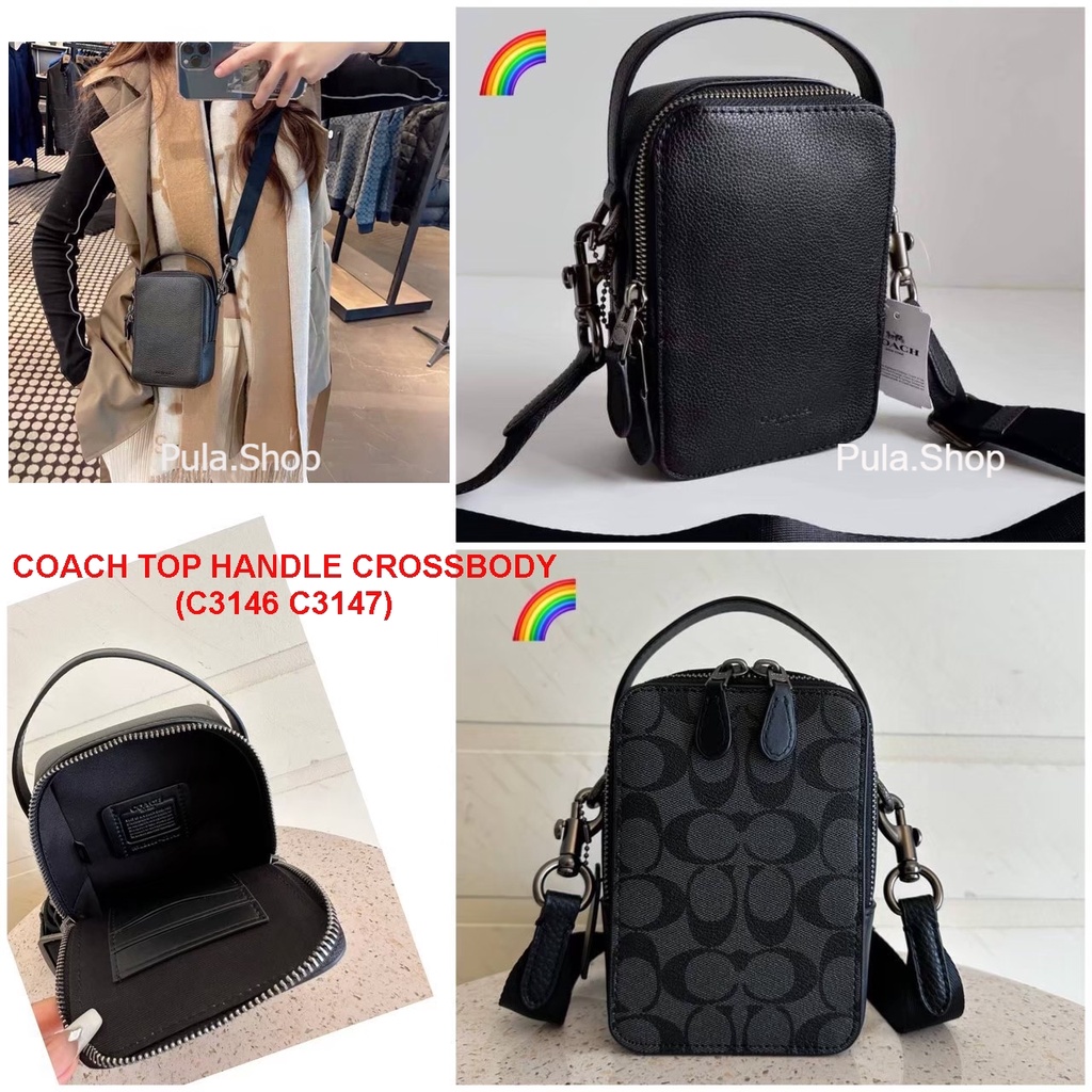 กระเป๋าสะพายครอสบอดี้ทรงสี่เหลี่ยม TOP HANDLE CROSSBODY (C3146 C3147) COA 002