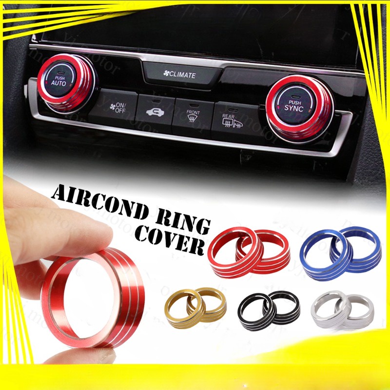 Lt ฝาครอบแดชบอร์ด อลูมิเนียมอัลลอย สําหรับ Honda Civic FC Aircond Ring 2016-2020