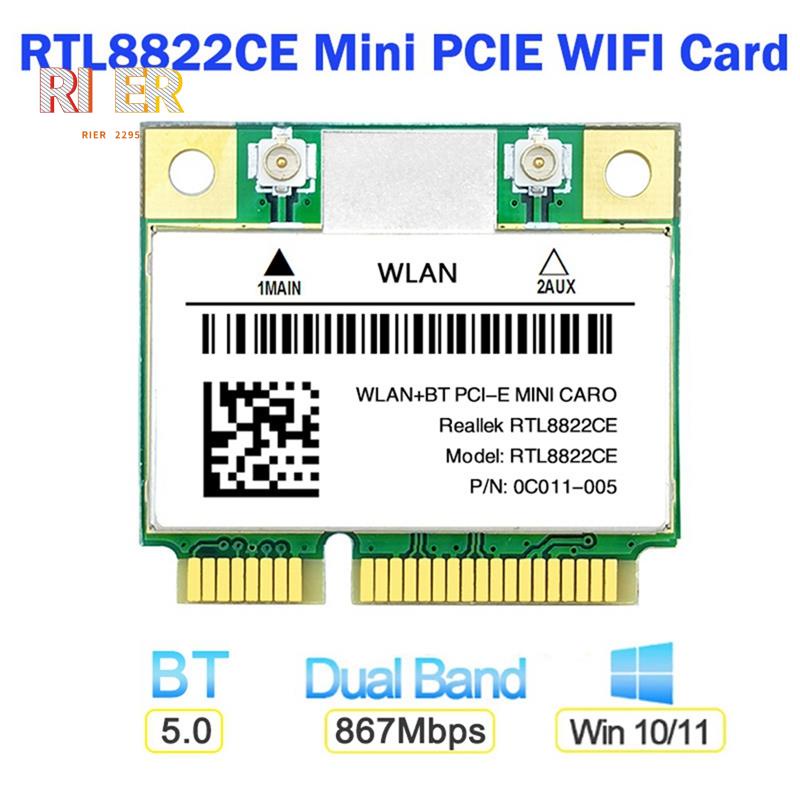 【rier2295】RTL8822CE การ์ดเครือข่าย WiFi 1200Mbps 2.4G 5Ghz 802.11AC Mini PCIe บลูทูธ 5.0 รองรับแล็ปท็อป PC Windows 10 11