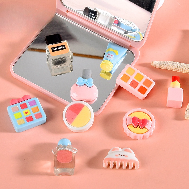 10ชิ้นน่ารักมินิเครื่องสําอางเรซิ่นเสน่ห์สําหรับ ทําเอง (1-198)