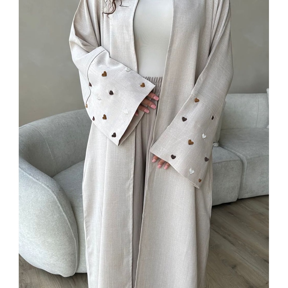 ชุดแม็กซี่เดรส คาร์ดิแกน ปักลาย สไตล์อิสลาม อาหรับ สําหรับผู้หญิงชาวมุสลิม