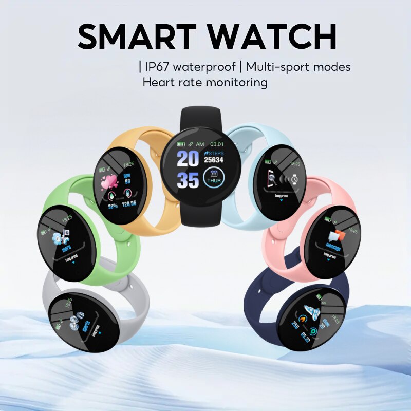 นาฬิกาข้อมือสมาร์ทวอทช์ กันน้ํา วัดอัตราการเต้นหัวใจ ความดันโลหิต ติดตามการออกกําลังกาย เล่นกีฬา สําหรับผู้ชาย และผู้หญิง Android IOS
