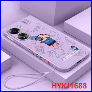 เคส For Oppo A58 Oppo A78 4G A78 5G Reno 8T A18 4G A17 A17K A98 5G เคสโทรศัพท์มือถือ ซิลิโคนนิ่ม tpu พร้อมสายคล้อง สําหรับ KCXX